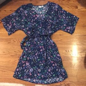 Gap dress XS Blue floral kimono style